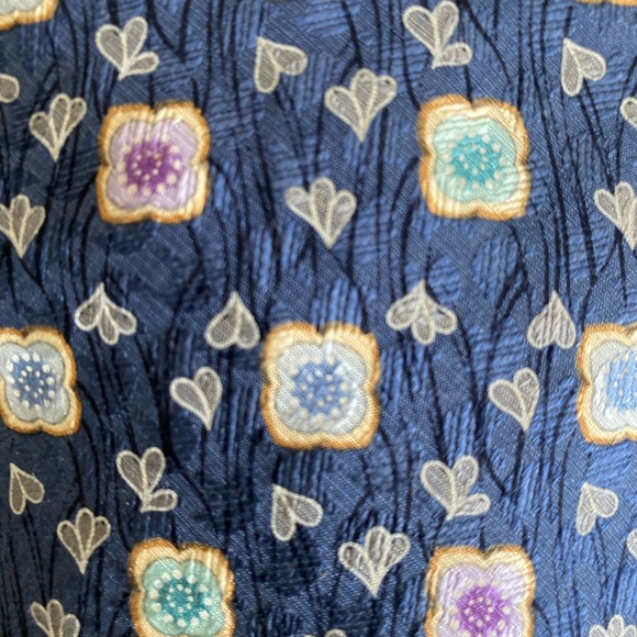 Ermenegildo Zegna Blue Silk Tie, Floral Pattern Made in Italy - Picture 2 of 5